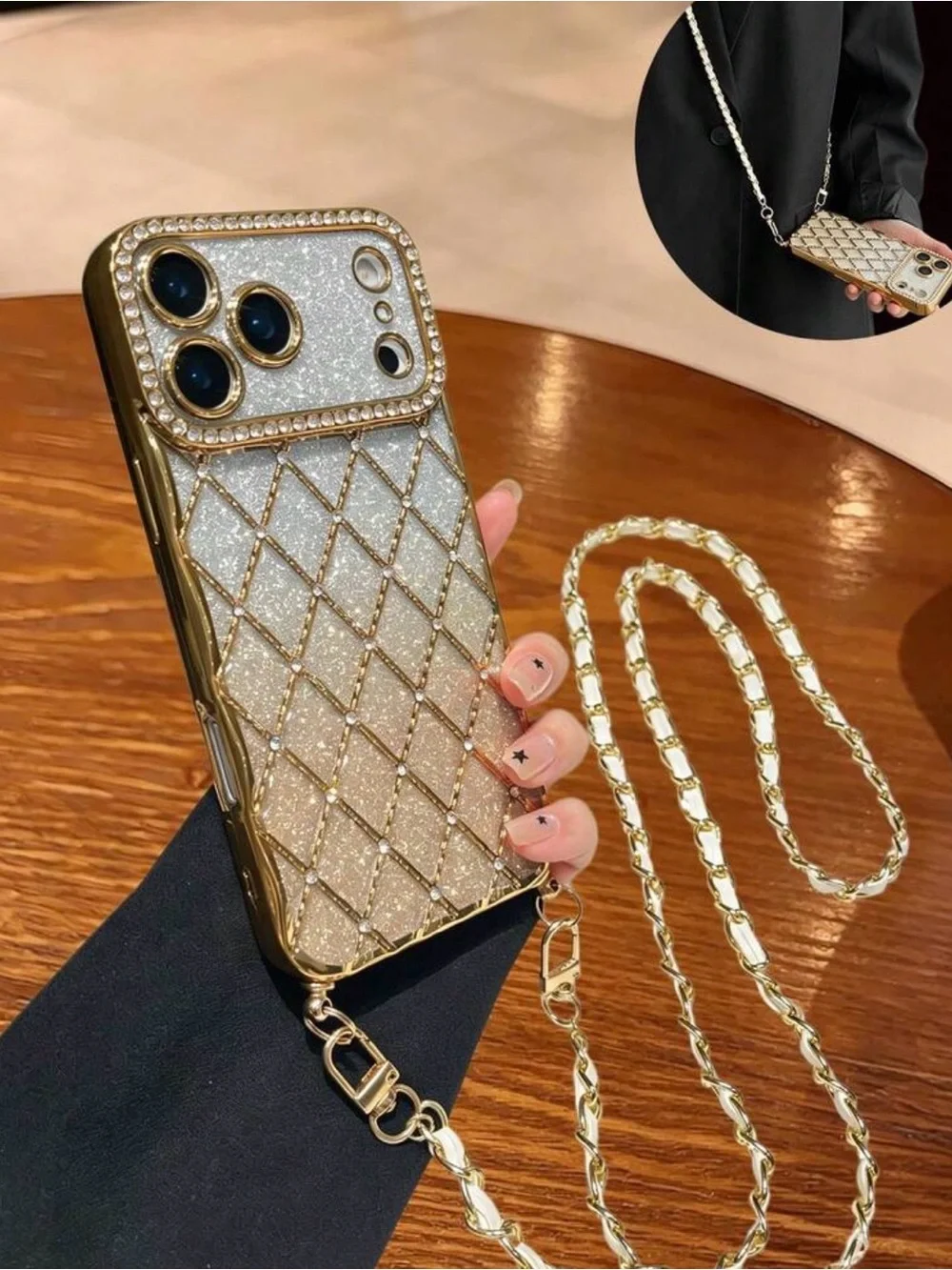 ☎️☎️☎️BOGOHO☎️☎️☎️Gold Glitter Phone Case - Elegant Bling Protection-17ProMax
